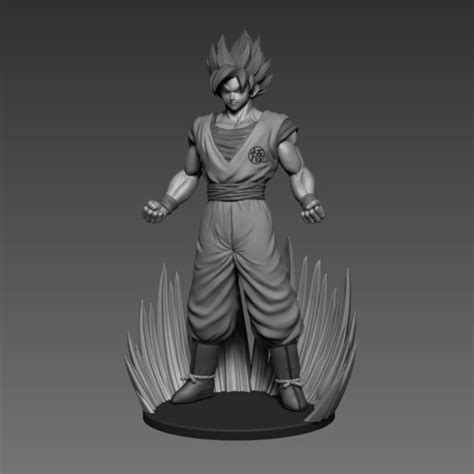 Download Stl Son Goku Dragon Ball Fan Art Statue 3dprint ・ Cults Fan Art Son Goku Statue