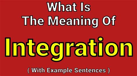 Meaning Of Integration | Integration | English Vocabulary | Most Common ...
