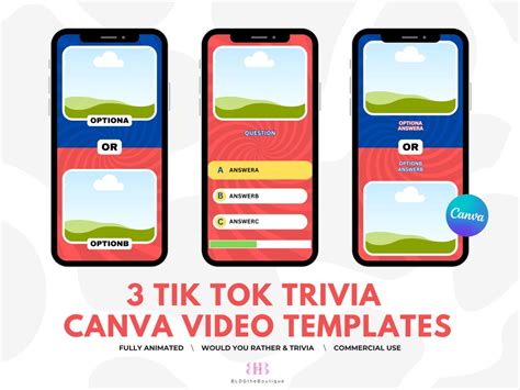 Canva Video Template Trivia Youtube Shorts Template Tik Tok Quiz