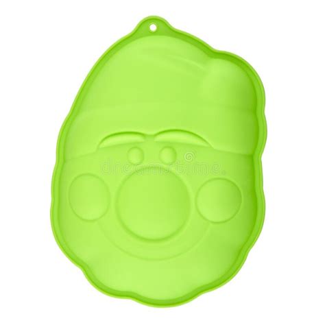 Bizcocho De Silicona Verde O Forma De Muffin Aislados En Fondo Blanco