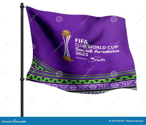 Flag with the Logo of the FIFA Club World Cup 2023 Saudi Arabia 2D ...