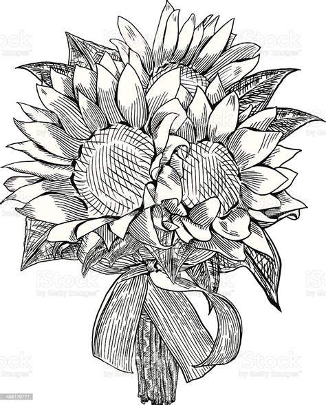 Sunflower Wedding Bouquet Stock Illustration Download Image Now