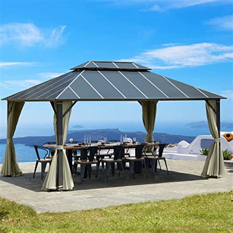 Mellcom X Ft Hardtop Gazebo Permanent Outdoor Aluminum Patio Gazebo