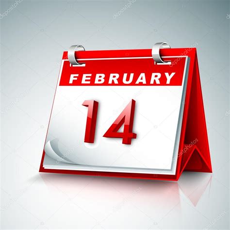 Calender with date 14 February, Happy Valentines Day concept. Stock ...