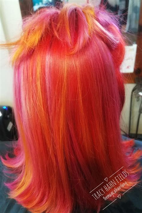 Pin By Nataliaxnowi On Hair Pink And Orange Hair Hair Color Orange Sunset Hair