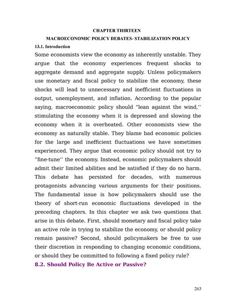 Ch13 Macro Policy Debate CHAPTER THIRTEEN MACROECONOMIC POLICY