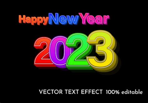 Effet De Texte 2023 Vecteur Premium