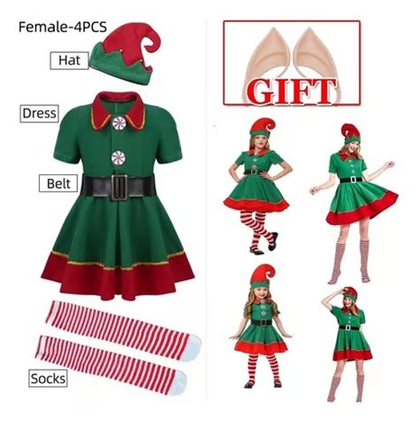 Disfraz De Duende Navideño Femenino Lazhu Cosplay De Navidad Cuotas Sin Interés