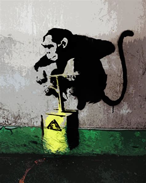 Banksy Canvas Dynamite Monkey Street Art Grafitti Premium Etsy