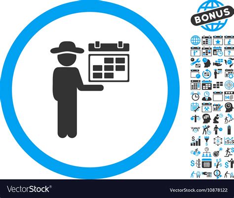 Gentleman Schedule Flat Icon With Bonus Royalty Free Vector