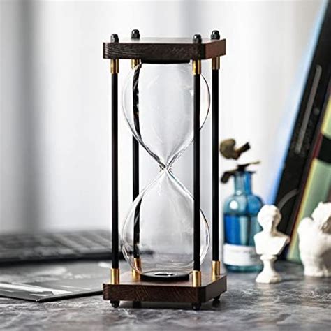 Hourglass Timer Minute Black Wooden Frame Decorative Sand Timer