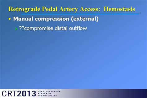 Peripheral Arterial Disease Critical Limb Ischemia Pedal Approach