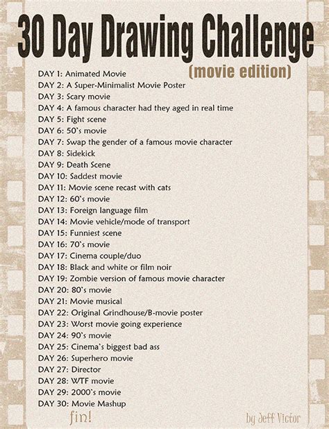 Wicked Crispy 30 Day Drawing Challenge Movie Edition Begins