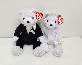 Ty Beanie Babies Bride And Groom Wedding Bears Etsy