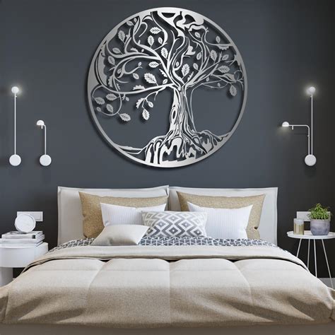 Buy Tree Of Life Wall Art Tree Of Life Metal Wall Art Tree Silhouette Black Round Metal Wall