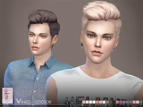 The Sims Resource Wings Os0508 Hair Sims 4 Hairs Sims Hair Sims 4 Hair Male Sims 4