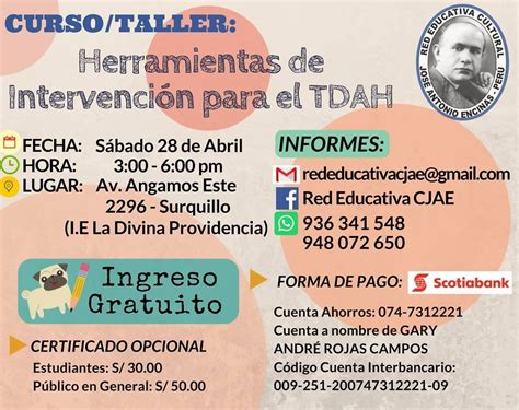 Curso Taller Herramientas De Intervenci N Para El Tdah Cjae