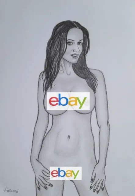 ORIGINAL DRAWING ZEICHNUNG Nude Woman Pin Up Nake Akt By Hevesi