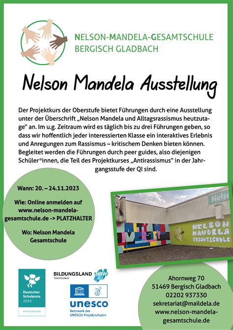 Nelson Mandela Ausstellung Nelson Mandela Gesamtschule