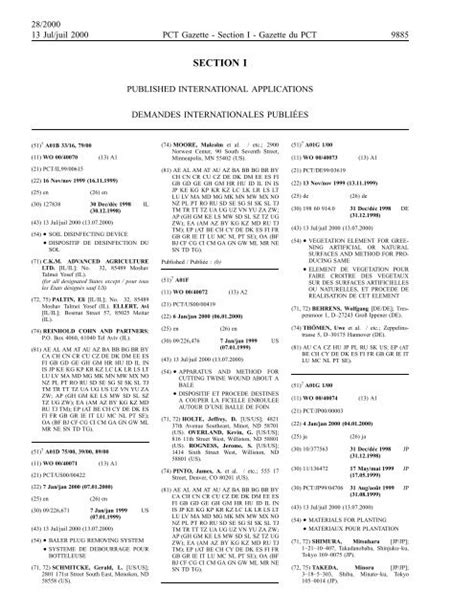 Pct Pct Gazette Weekly Issue No Wipo