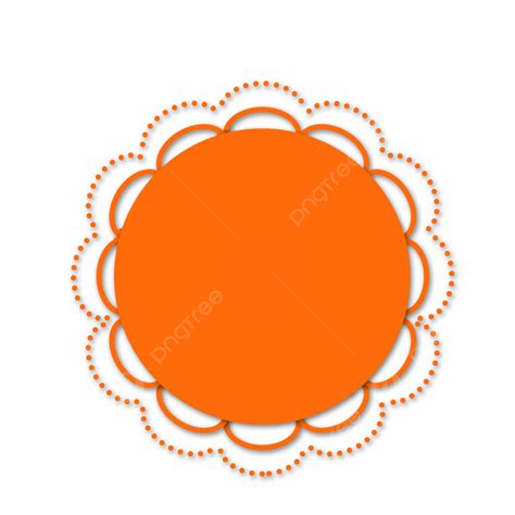 Round Labels Clipart Transparent Background Orange Round Cute Label