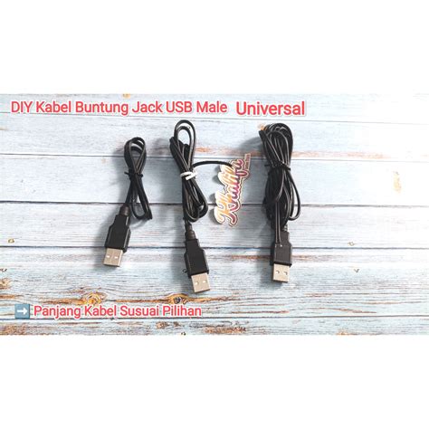 Jual Diy Kabel Cable Panjang Buntung Jack Socket Usb A Male Cowok Dc