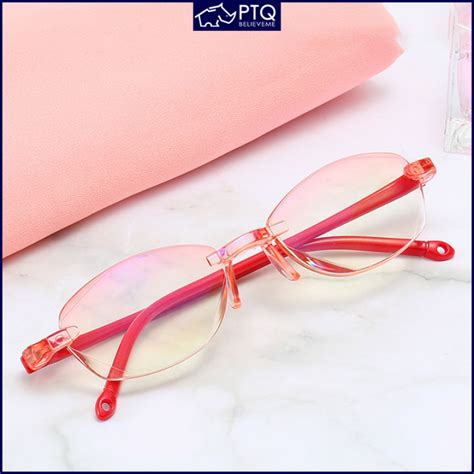 Reading Glasses For Women Anti Radiation Eyewear Ultralight Rimless Eyeglasses Ladies Reading