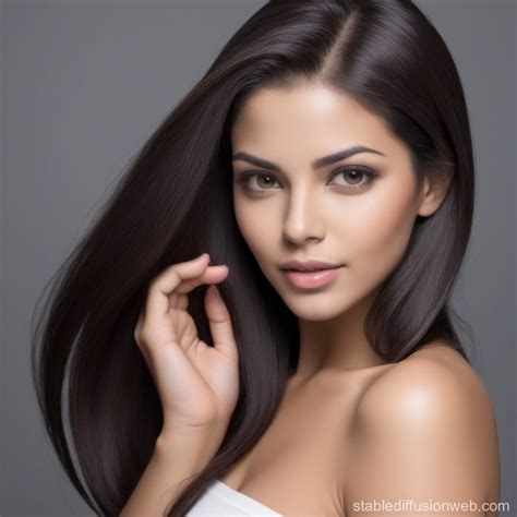 Brunette Woman With Straight Hair Stable Diffusion Online