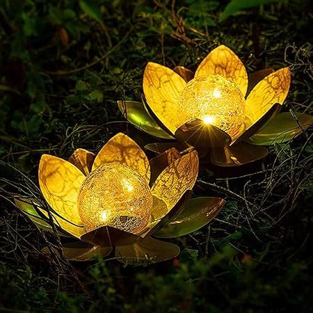 YARNOW LED Solar Lotus Laterne Lotusblüte Solarlampe mit tollem Licht