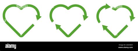 Collection Of Recycle Heart Symbol Black Heart Shape Recycle Icons