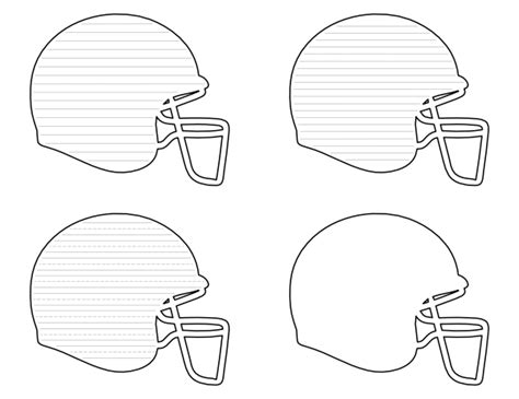 Free Printable Football Helmet-Shaped Writing Templates