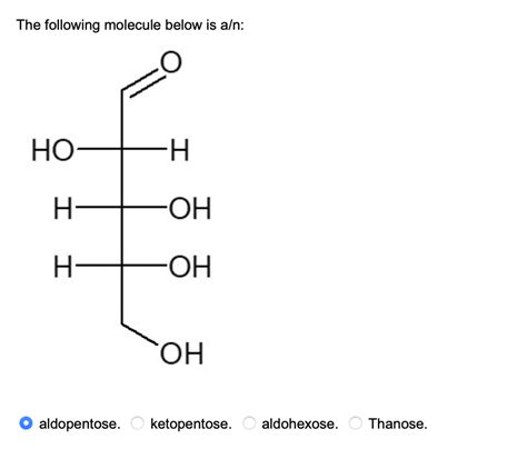 Solved The Following Molecule Below Is A N Aldopentose Chegg