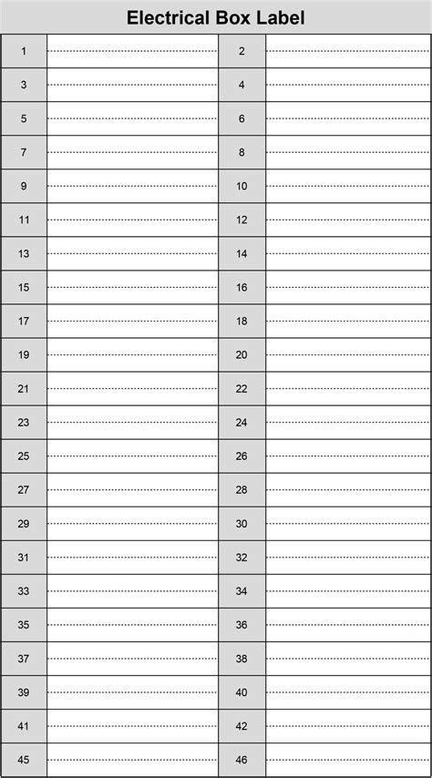 Printable Circuit Breaker Labels Templates