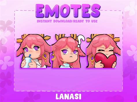 Yae Miko Genshin Impact Emotes Pack Twitch Stream Emotes Etsy Australia