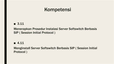 Prosedur Instalasi Server Softswitch Berbasis SIP Pptx