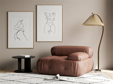 Woman Line Art Print Female Figure Line Art Set Naked Woman Wall Art