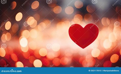 Blurred Background With Heart Shaped Bokeh For Valentine S Day Blank