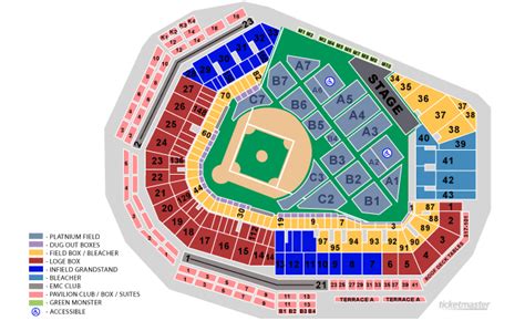 Fenway Park Concert Seating Chart With Seat Numbers