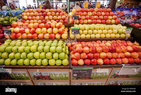 A Display Of Fresh Apples At A Whole Foods Market In The Produce