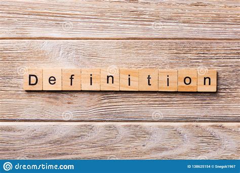 Definition Word Written On Wood Block Definition Text On Wooden Table