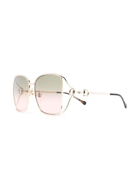 Gucci Eyewear Square Frame Metal Sunglasses Farfetch