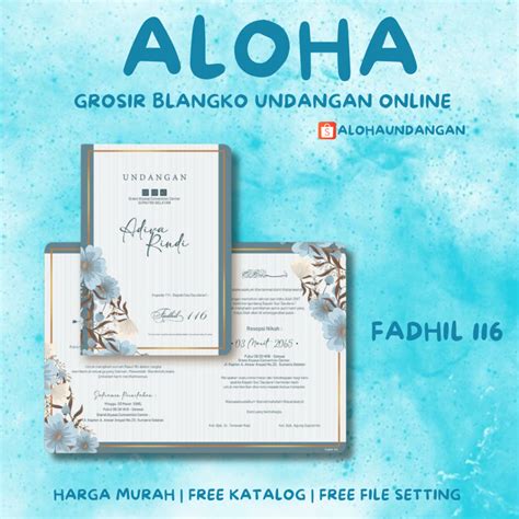 Jual Blangko Undangan Nikah Murah Fadhil Aloha Undangan Shopee