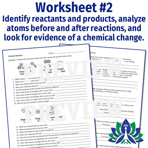 Chemical Reactions 8th Grade Science Worksheets And Answer Key