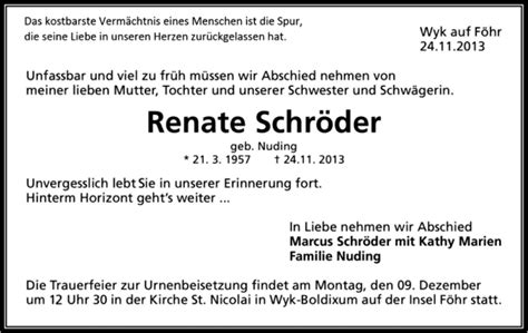 Traueranzeigen von Renate Schröder ZVW Trauer