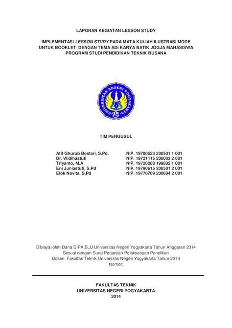 PDF LAPORAN KEGIATAN LESSON STUDY IMPLEMENTASI Staffnew Uny Ac Id