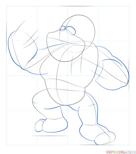 How To Draw Donkey Kong Step By Step Drawing Tutorials