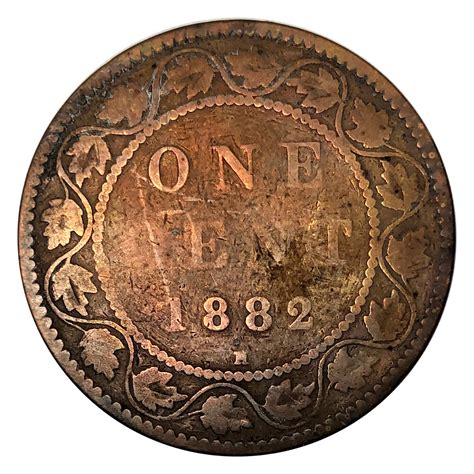 1882 H Canada Large One Cent Victoria Dei Gratia Property Room