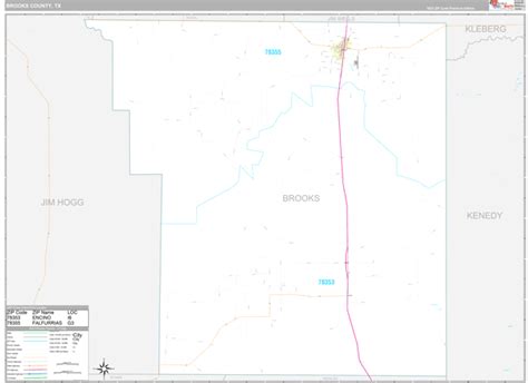 Brooks County, TX Wall Map Premium Style by MarketMAPS - MapSales