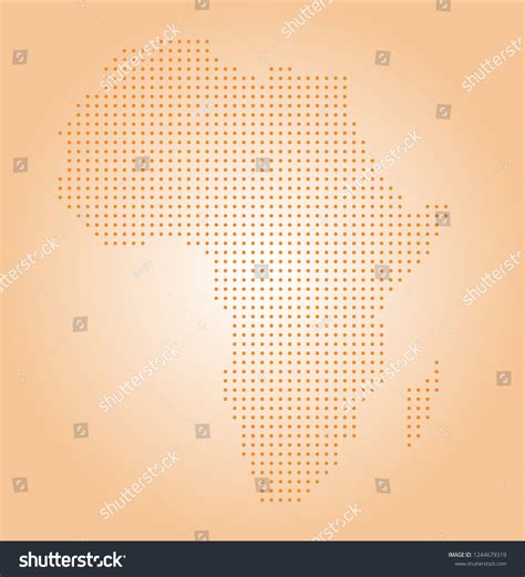 Africa Vector Map Made Orange Dots Stock Vector Royalty Free