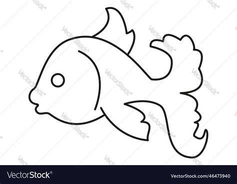 Aquarium Fisch Cartoon Einfache Umriss Schematisch